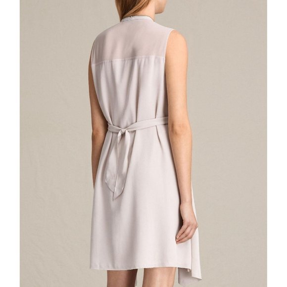 AllSaints Women's Pink Jayda Silk Dress SIZE S 480$ - Picture 4 of 7